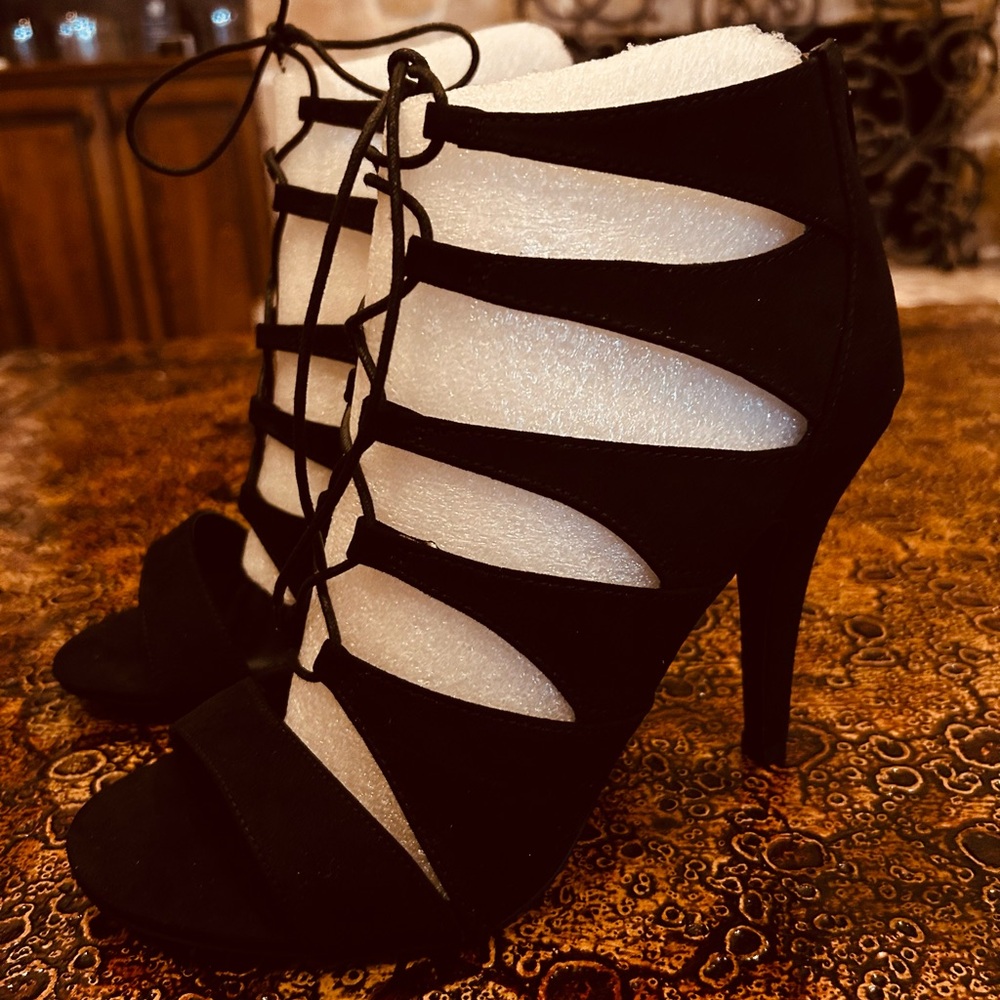 Torrid Lace Up Cutout Booties (Wide)